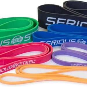 Serious Steel Fitness 32″ Resistance Training Bands (Portable Exercise Band System Training Bands- Great for Individuals Under 5’10”)