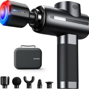 RENPHO Thermacool Massage Gun Deep Tissue with Heat and Cold Head, Handheld Muscle Massager with Carry Case, Percussion Body Muscle Masajeador for Men Women Athletes, Active