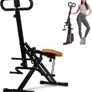 Squat Machines, Deep Squat Machine Cardio, Foldable Exercise Trainer, Adjustable Resistance Bands and LCD Display, 220LBS Loading Capacity, Exercise for Home Office