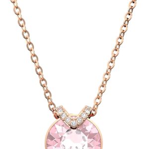 Swarovski Birthstone Pendant Necklace Collection, Square-Cut Stone and Crystals, Rhodium Finish