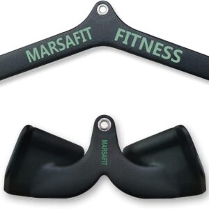 Home Gym Fitness Rowing T-bar V-bar Pulley Cable Machine Attachment, Bicep Curl Tricep Lat pulldown Bar Back Strength Training Handle Grips Lat Pull Down Bar for Seat Row Workout