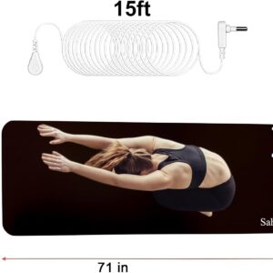 Grounding Yoga Mat – Exercise Fitness Pad, 71×24 Inch Upgraded Non-slip Grounding Pad with 15ft Cord, Earth Therapy Pad for Yoga Sleep Work Meditation Anxiety Reduction