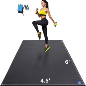 MRO Extra Large Exercise Mat For Home Gym, 8’x4.5’/7’x4.5’/6’x4.5′(7mm) Workout Mats for Gym Flooring, Non-Slip, Extra Thick Durable Cardio Mat, Ideal for Plyo, Weights, MMA, Jump Rope -Shoe Friendly