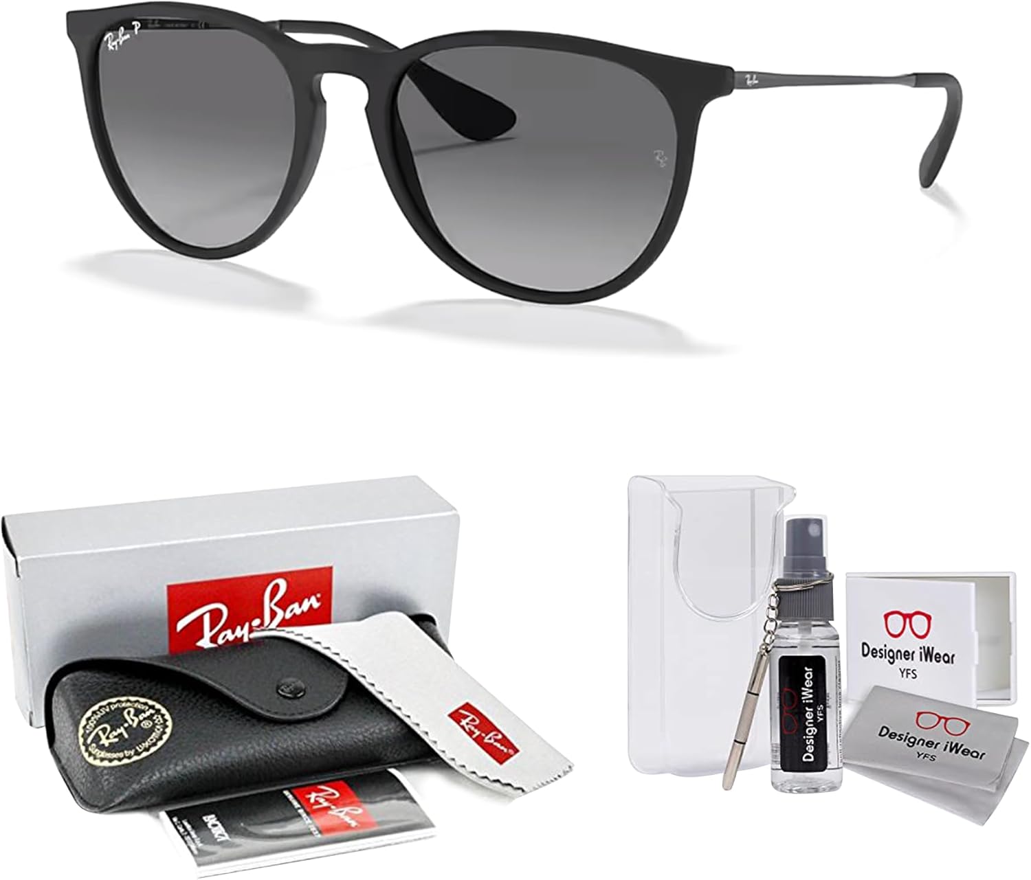 Ray-Ban RB4171 ERIKA Round Sunglasses For Women +BUNDLE with ACCESSORY EYEWEAR KIT - Image 2