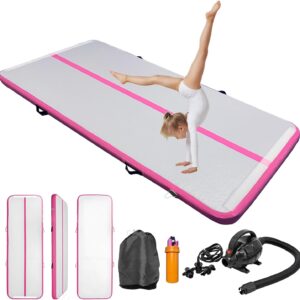 Inflatable Gymnastics Mat Training Mats 6.6ft/10ft/13ft/16ft/20ft Tumble Track with Air Pump for Gym Training Yoga Cheerleading Tumble Water Gymnastics