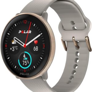 POLAR Ignite 3 Series Fitness Tracking Smartwatch with AMOLED Display, GPS, Heart Rate Monitoring, Sleep Analysis, and Real-Time Voice Guidance; S-L, for Men or Women, Greige Sand