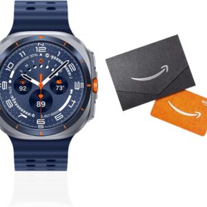 Samsung Galaxy Watch Ultra (2025) 47mm LTE Smartwatch + Gift Card, Titanium Casing, Advanced Sleep Coaching, Running Coach, Energy Score, GPS, Titanium Blue [US Version, 2 Yr Warranty]