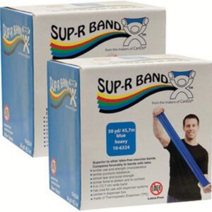Latex Free Exercise Band – Twin-Pak – 100 Yard – (2-50 Yard Boxes) – Blue – 10-6334