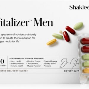 Shaklee – Vitalizer™ Men – Advanced Nutrition Vita-Strips® with Vitamins, Minerals, Omega-3s, Probiotics & More for Heart, Joint, Immune, Bone, Digestive Health & Physical Energy – 30 Vita-Strips®