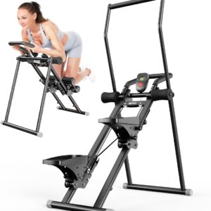 Stair Stepper & Ab Machine by SEWD, 2-in-1 Cardio Workout Equipment with Adjustable Handlebar & Large Pedals, 90% Pre-Assembled Fitness Equipment, Quickly Switch from Stepper to Abdominal Machine