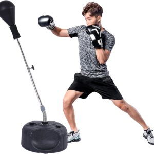 Punching Bag with Stand-Fast Bounceback to Increase Speed, Reflexes, and Stamina – Height Adjustable for Training, Boxing Equipment, Stress Relief & Fitness