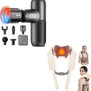arboleaf Heated Neck Massager and Heat Cool Massage Gun Bundle