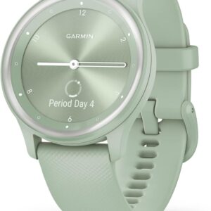 Garmin vivomove Sport, Hybrid Smartwatch, Health and Wellness Features, Touchscreen, Light Green