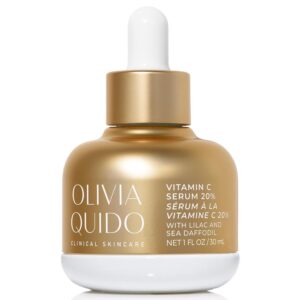 OLIVIA QUIDO Skincare Vitamin C Serum 20% with Lilac & Sea Daffodil 3.6oz | Hydrating, Skin-Brightening, & Anti-Aging | Vitamin C & Hyaluronic Acid Serum for the Face with Natural Botanicals