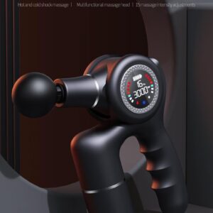 VM PRO Body Massage Gun with Heat & Cold Therapy – Deep Tissue Percussion Massager for Pain Relief, Muscle Recovery, 16kg Thrust, 15 Speeds, 90° Rotation, Quiet Brushless Motor, Extra Battery