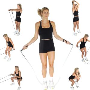 A 2-in-1 Resistance Band & Jump Rope – The Ultimate Full Body Workout: Cardio and Strength and Resistance Training