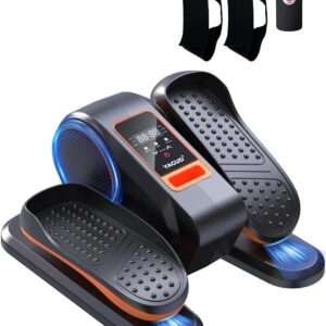 Under Desk Elliptical Machine, Ellipse Leg Exerciser for Seniors with 12 Adjustable Speed, Quiet & Portable Electric Machine Seated Pedal Exerciser with Remote Control for Home