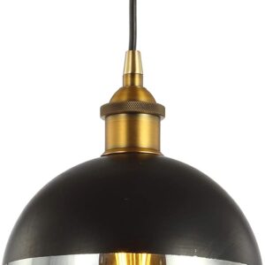 JONATHAN Y JYL3513A Nixon 7.5″ Adjustable Drop Globe Metal/Glass LED Pendant Contemporary Transitional Dimmable Dining Room Living Room Kitchen Foyer Bedroom Hallway, Brass Gold/Black