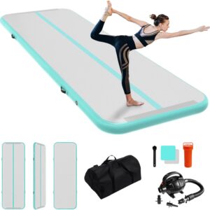 IBATMS Air Tumbling Mat, 6ft/10ft/13ft/16ft/20ft Inflatable Gymnastics Air Mat 4inch/8inch for Gymnastics Training/Home Use/Cheerleading/Yoga/Water with Pump