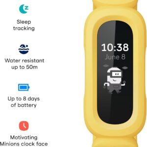 Fitbit Ace 3 Activity-Tracker for Kids 6+, Minions Special Edition, Yellow, One Size