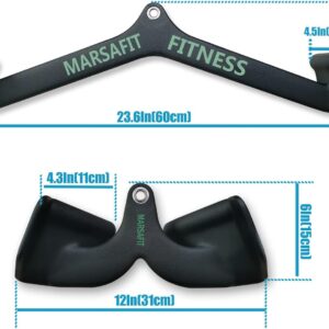 Home Gym Fitness Rowing T-bar V-bar Pulley Cable Machine Attachment, Bicep Curl Tricep Lat pulldown Bar Back Strength Training Handle Grips Lat Pull Down Bar for Seat Row Workout