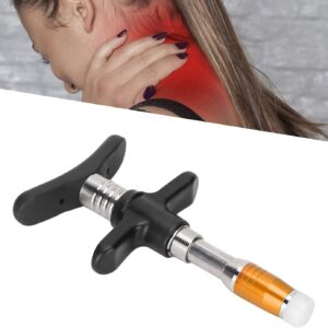 ZJchao Chiropractic Adjustment Tool, 10 Levels Manual Single Head Spinal Massager Hand Back Massage Tool Gun Device Portable Chiropractic Adjustment Tool (Gold)