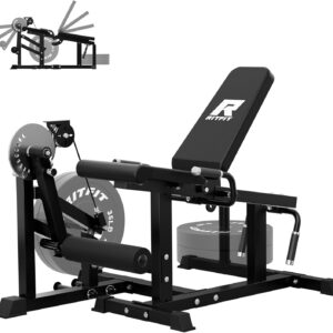 RITFIT Leg Extension and Curl Machine, 700LB Adjustable Leg Curl Machine, Seated Leg Extension and Lying Curl Machine for Home Gym, Leg Workout Equipment Compatible with 1” and 2” Weight Plates