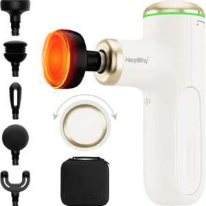 Mini Massage Gun Deep Tissue with 4-10mm Adjustable Amplitude, Portable Percussion Muscle Massager for Pain Relief Muscle Relaxtion with Carry Case for Athletes & Home Use