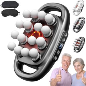 Needsary Massager, Needsary Neck Massager, 16-Drive 8-Head Massage Gun Set, 8 Heads Massage Gun Deep Tissue, with 30 Adjustable Levels & 3 Modes (16-Head-Grey)