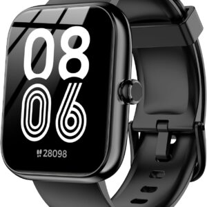 Smart Watch with Alexa Built-in, 1.83″ HD Touchscreen, Digital Bluetooth Calling, IP68 Waterproof Fitness Tracker, 120+ Sports Modes, 24/7 Heart Rate/Sleep Monitor for iPhone Android (Black)