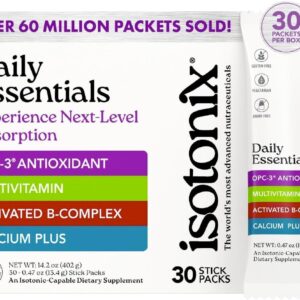 Isotonix Daily Essentials Multivitamin Powder Packets with OPC-3, Multivitamin, B-Complex & Calcium Plus – Gluten-Free, Non-GMO, Fast Absorption Vitamins for Energy, Immunity, and Bone Health