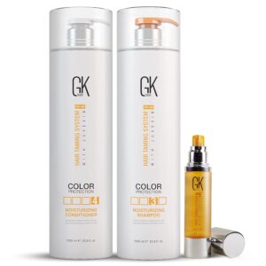 GK HAIR Global Keratin Moisturizing Shampoo & Conditioner 33.8 fl oz, Argan Oil Serum 1.69 fl oz