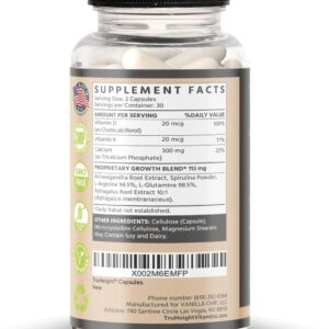 TruHeight Growth Capsules – Natural Growth & Development Supplement for Kids & Teens – Endorsed by Pediatricians – Vitamin D, K, Calcium & Ashwaganda – Bone Strength Capsules – Kids Vitamins – Ages 5+