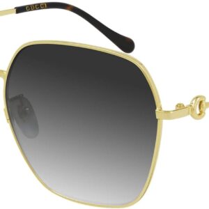 Gucci GG 0882SA 001 Gold Metal Oversized Sunglasses Grey Gradient Lens