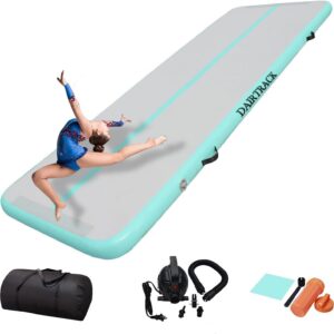 DAIRTRACK Inflatable Gymnastics Air Mat 10ft/13ft/16ft/20ft Tumble Track Tumbling Mats for Home Use/Gym/Training/Cheerleading/Yoga/Water