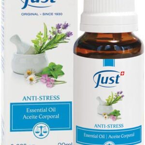 Swiss Just Stress Relief, Anti-Stress Activator Essential Oil 20ml. A Specific & Balanced Blend of 15 Natural Essential Oils. with Basil & Lavender Extract, 20 ml