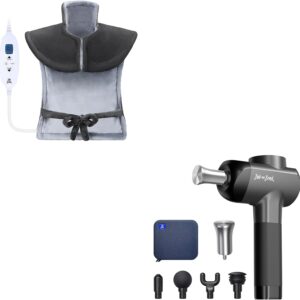 BOB AND BRAD X6 Pro Massage Gun and Electric Heating Pad for Back Neck and Shoulders