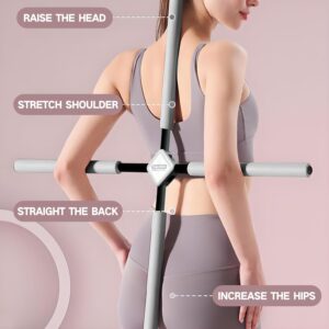 Posture Corrector Yoga Cross Stick -Yoga Stick Posture Corrector- Back Pain Relief for Men Women – Stretcher and Straightener for Upper and Lower Back -Back Straightener Posture Corrector