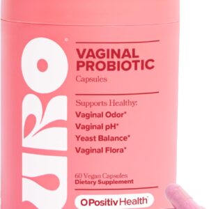 O Positiv URO Vaginal Probiotics for Women pH Balance with Prebiotics & Lactobacillus Probiotic Blend – Vaginal Health Supplement – Promote Healthy Vaginal Odor & Vaginal Flora, 60 Count (Pack of 1)
