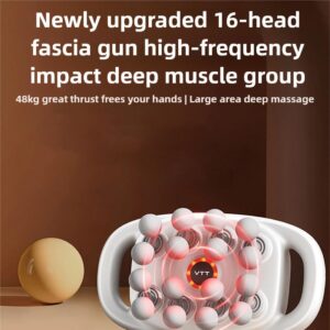 Evasea Massager, Evasea Revive – 16-Drive 8-Head Massage Gun Set, 30 Intensity Levels & 3 Smart Modes, 50kg Deep Pressure, for Neck, Shoulders, Upper Arms, Buttocks, Evasea Massage (16 Head)