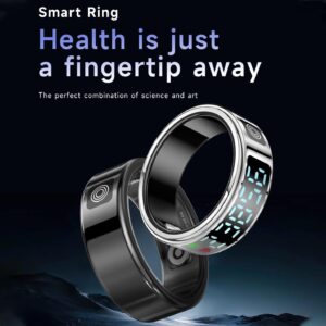 Smart Ring with LED Display Screen, Fitness Tracker Ring for Women Men, Health Tracker with Heart Rate/Blood Oxygen/Sleep/Sport/ IP68 Waterproof for iPhone & Android (10)