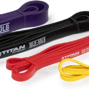 Titan Fitness 41-in Light Multi-Pack Latex Bands, Pull-Up Bands, Resistance Band Set for Workouts, Fitness and Strength Training