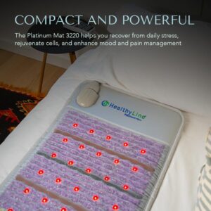 РЕМF Advanced Far Infrared Heating Pad – Professional Biomat for Pain Relief and Healing – Pulsed Electromagnetic Field Therapy – Medium Heated Mat with Photon Lights, Auto Shut Off – 5 Gemstones