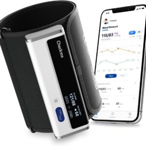Checkme BP2A Blood Pressure Monitor for Home Use Upper Arm – Bluetooth BP Machine Cuff, Accurate Digital Readings in 30 Seconds, Unlimited Data Stored in App for iOS & Android