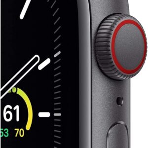 Apple Watch SE (GPS, 44mm) – Space Gray Aluminum Case with Black Sport Band (Renewed)