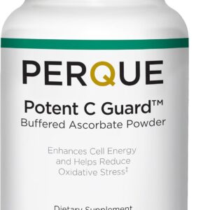 PERQUE Buffered Vitamin C Ascorbate Powder – pH Balanced, Vegetarian, Allergen-Free Vitamin C Supplement – Fast-Acting Antioxidant Support -Effervescent Powder with Magnesium, Potassium & Zinc – 16 oz