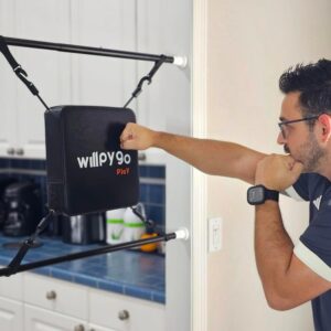 Doorway Punching Bag Mini Portable Boxing Bag Apartment Friendly Workouts Aerobic Exercise Stress Relief Boxing accessories Speed Bag Stand Sports Fitness Workout Equipment 28″-36″ Size Black