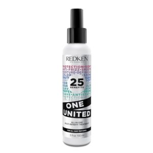 Redken One United All-In-One Leave In Conditioner – Multi-Benefit Treatment For All Hair Types, Heat Protectant Spray, Paraben-Free