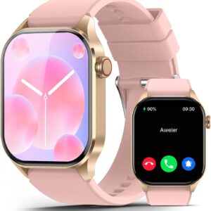 Smart Watch for Women, Infrared True Blood Oxygen Monitor, 136+ Sports, 2.04-inch AMOLED Display, Heart Rate Blood Pressure Sleep, IP68 Waterproof Fitness Tracker, Compatible with Android iOS Pink