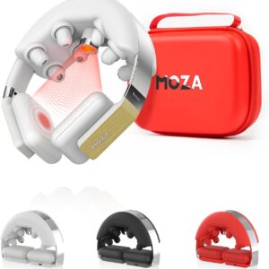 MOZA Neck Massager with Heat for Pain Relief Deep Tissue, Cordless Electric Deep Tissue Robohands Kneading Massage for Neck Pain Relief, Portable Heated Neck Massager, Gift for Men&Women, (with Oil)